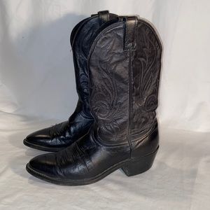 Vintage Laredo mens black leather western cowboy boots